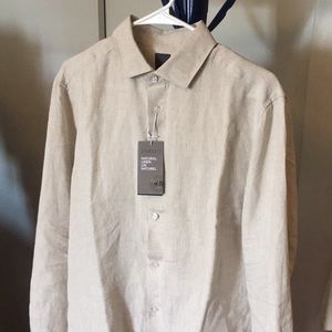H&M Premium Natural Linen Slim Fit Button Up
